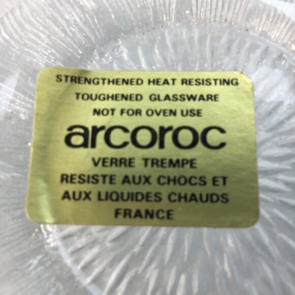 Arcoroc Luminarc France Fleur Glass 5" Dessert Plate Set 6 Vintage - Picture 3 of 5